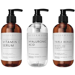 Asterwood Hyaluronic Acid + Triple Repair Matrixyl 3000 + Vitamin C Bundle (8 oz each)