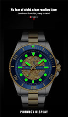 CURREN 8412 Wrist Watch Men's Quartz Sports Brand Luxury Business Waterproof Stainless Steel (TETON GOLD)