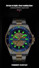 CURREN 8412 Wrist Watch Men's Quartz Sports Brand Luxury Business Waterproof Stainless Steel (TETON GREEN)