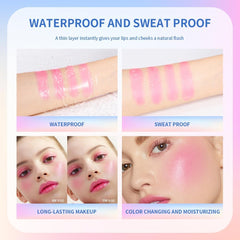 NALACAL Color Change Blush, Clear Liquid Blush Cream Moisturizing Blusher Halo dyeing naturally Blush Rouge Multi-use Makeup Cream For Cheeks Face Lips Waterproof Blush Gel Lip Oil