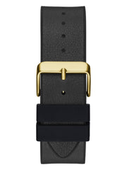 GUESS US Men's Gold-Tone and Black Analog Cutout Watch