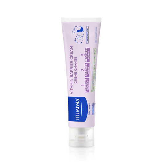 Mustela Baby Diaper Rash Vitamin Barrier Cream 123 - Skin Protectant with Zinc Oxide - Fragrance Free & Paraben Free - with 98% Natural Ingredients - 50ml