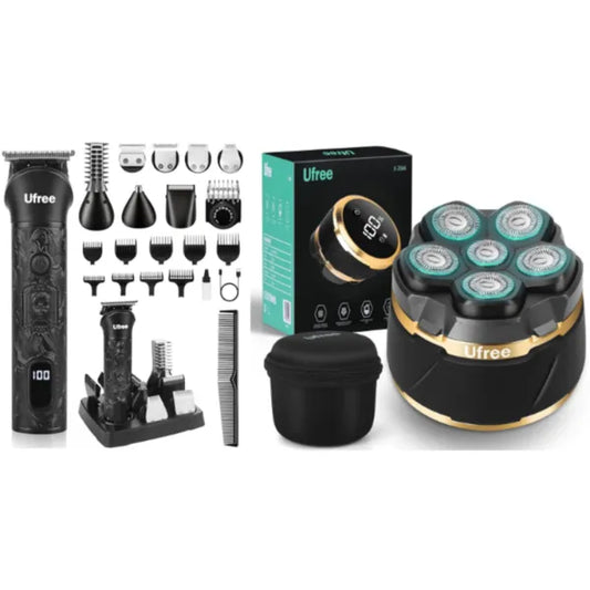 Ufree All-in-One Combo: 7-in-1 Trimmer & 6D Head Shaver Set