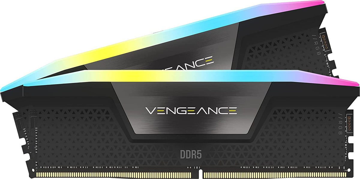 Corsair VENGEANCE RGB DDR5 RAM 32GB (2x16GB) 6400MHz CL36 Intel XMP iCUE Compatible Computer Memory - Black (CMH32GX5M2N6400C36)