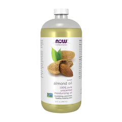 NOW Solutions, Sweet Almond Oil, 100% Pure Moisturizing Oil, Promotes Healthy-Looking Skin, Unscented Oil, 32-Ounce