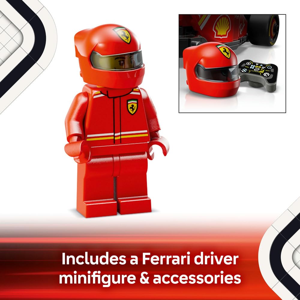 LEGO Speed Champions Ferrari SF-24 F1 Race Car Toy with a Collectible Formula 1 Driver Minifigure - Model Kits for 10+ Year Old Boys & Girls or Adult Motorsport Fans 77242