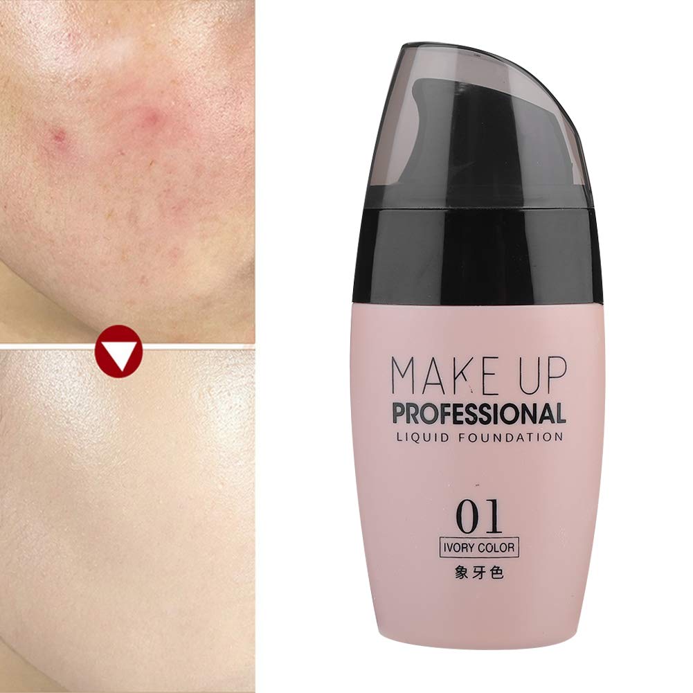 Liquid Foundation Makeup, Liquid Foundation Concealer BB Cream Flaw Pores Covering Moisturizing Oil-control Makeup for Women Girls 15ml(Ivory)