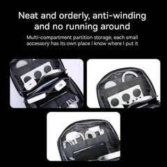 Brave Electronics Bag, Tech Accessories Case, Organizer Case for Travel Electronics, Water-Resistant Shockproof Organizer Pouch Compatible with Charger,Charging Cables,Headphones (BTP-01, Black)