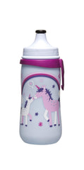 Nip Baby Training Bottle,330ML,18M+ Milk Bottle Push Pull Lid for Girl,Easy Grip Handles, Leak Proof & Durable,Breast-Like Teat,Soft Spout, Unbreakable & Nursing Bottle,Unicorn Bottle,Made in Germany