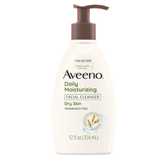 Aveeno Daily Moisturizing Facial Cleanser for Dry Skin, Hydrating Acne Face Wash with Soothing Oat for soft & Supple Skin, Free of Parabens, Sulfates, Fragrance, Dyes & Soaps