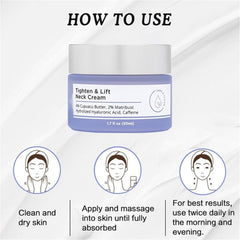 Tighten and Lift Neck Cream, Advanced Neck Serum, Reduce Wrinkles & Tone Skin- Anti-Aging Formula, Go Neck Firming Cream, Neck Firming Cream Tightening Lifting Sagging Skin, for Face Neck (2PCS)