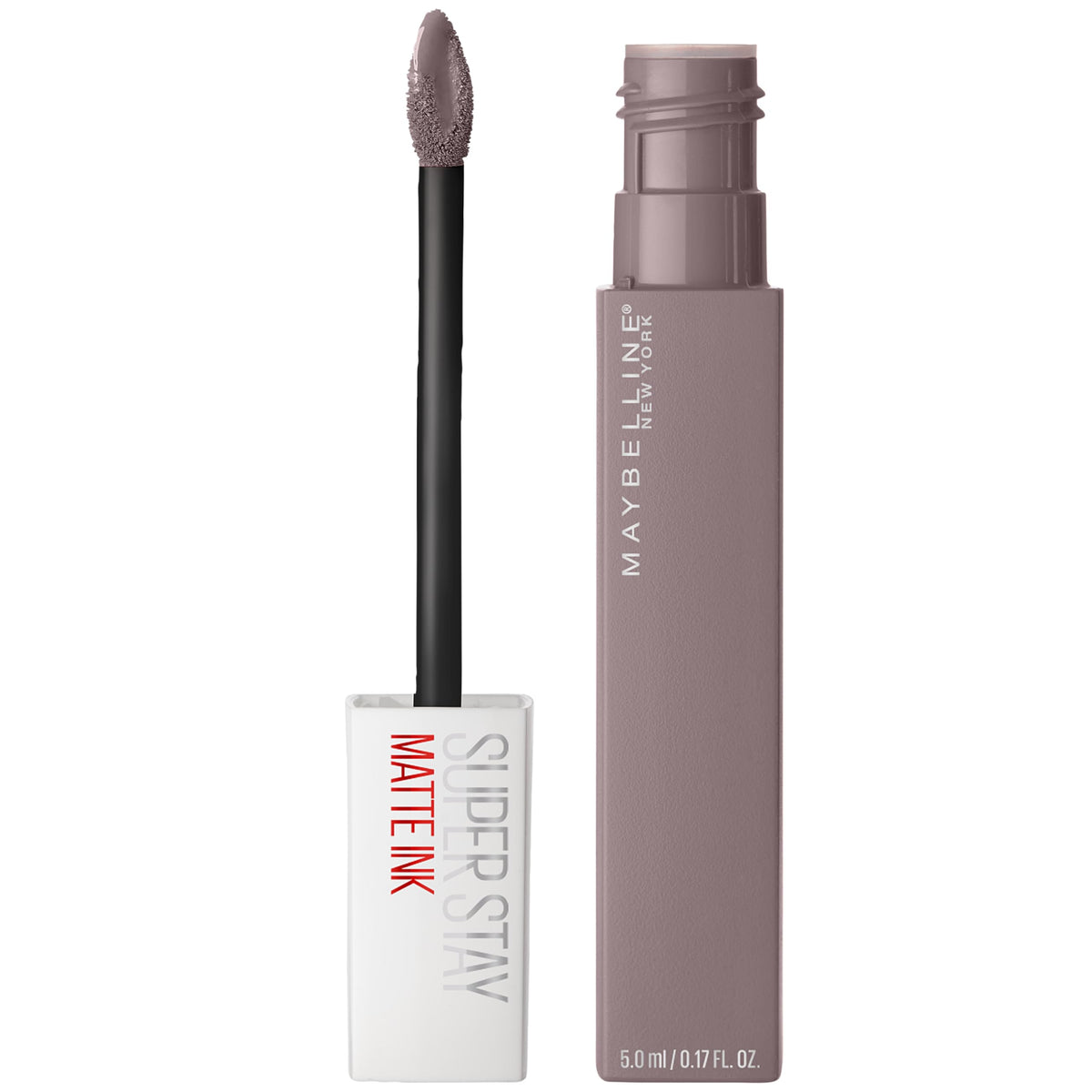 Maybelline Super Stay Matte Ink Liquid Lipstick Makeup, Long Lasting High Impact Color, Up to 16H Wear, Huntress, Muted Grey, 1 Count