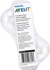 Philips Avent Natural Baby Bottle Newborn Flow , 0M+, 4pack, Flow 1, SCF651/43