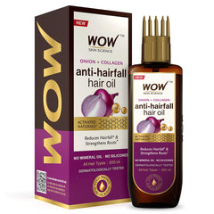WOW Skin Science Onion Hair Oil for Hair Growth and Hair Fall Control With Black Seed Oil Extracts with COMB APPLICATOR - 200 ml