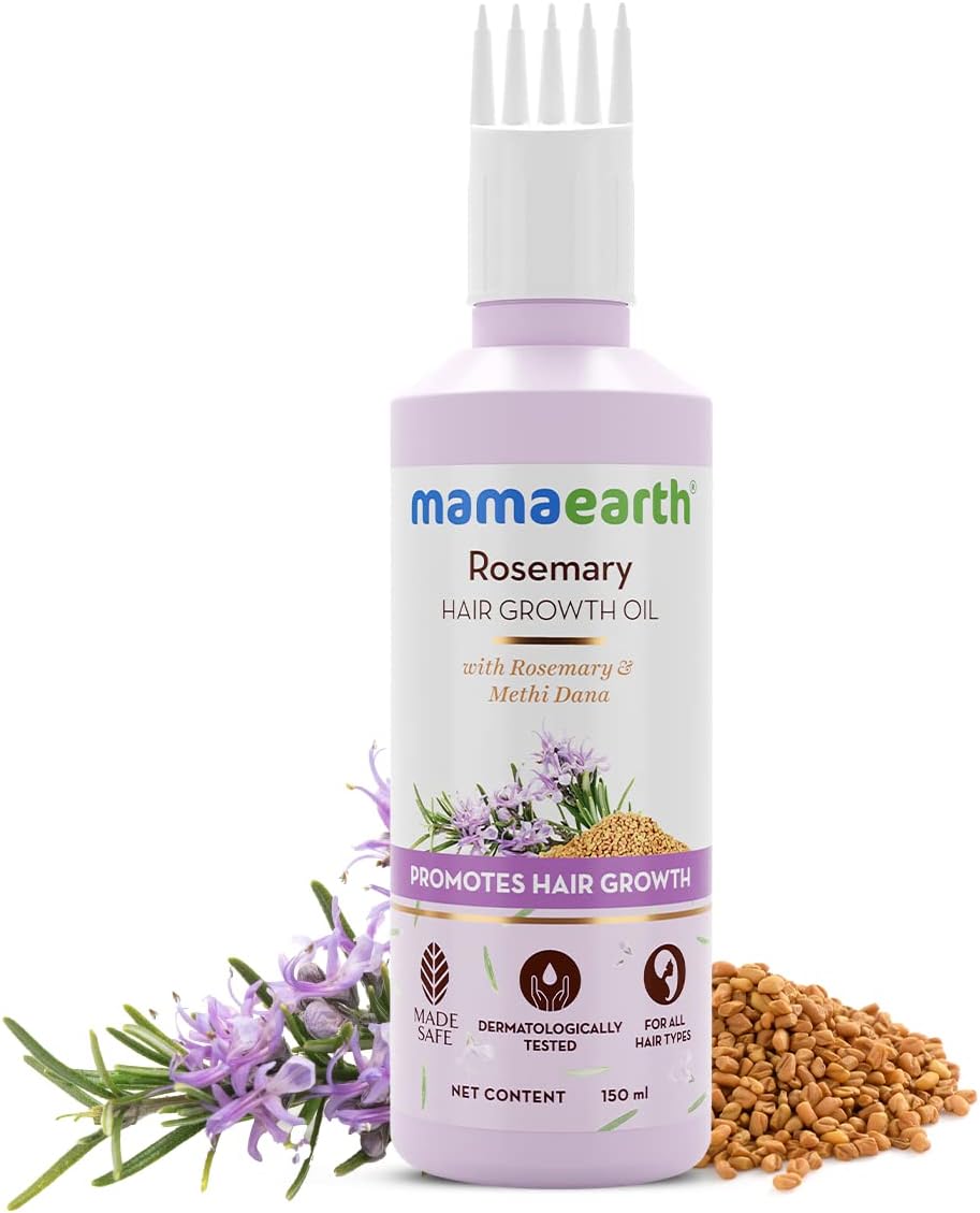 Mamaearth Rosemary Hair Growth Oil with Rosemary & Methi Dana for Promoting Hair Growth - 150 ml | Controls Hair Fall | Strengthens Hair