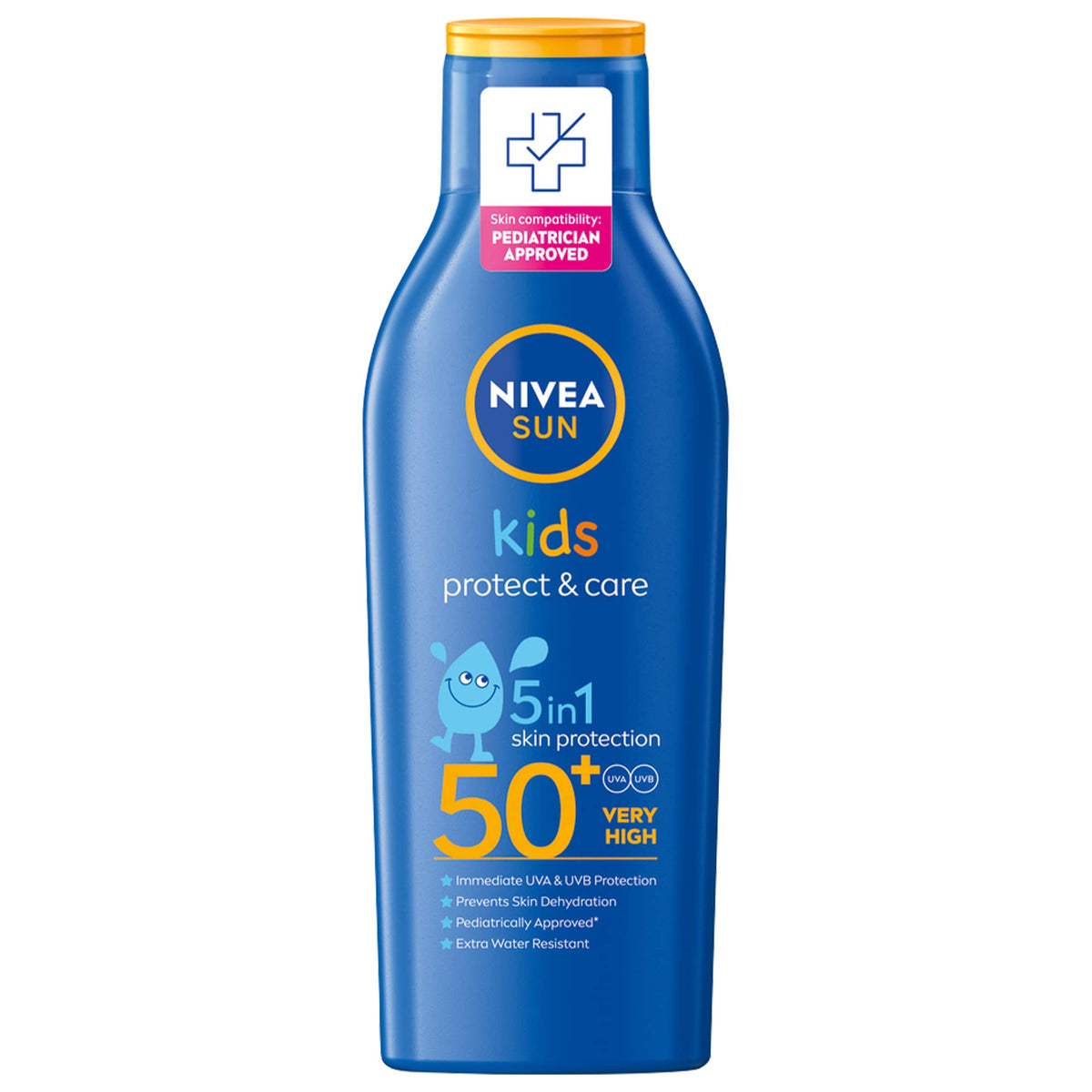 NIVEA SUN Kids Lotion, UVA & UVB Sunscreen Protection, Protect & Care Moisturizing, SPF 50+, 200ml