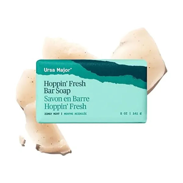 Ursa Major Hoppin Fresh Bar Soap Formerly Known As Morning Mojo Bar Soap Natural, Exfoliating Soap with Peppermint, Eucalyptus and Rosemary Formulated for Men and Women 5 ounces