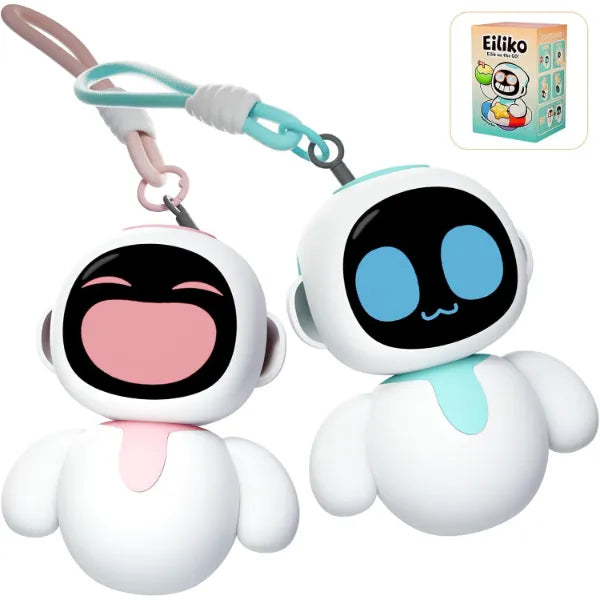 ENERGIZE LAB Eiliko Lover Set + Mystery Swappable Themed Bodies - Portable Robot with AI, Fun Electronic Pendant Toys, Gifts for Couples and Best Friends