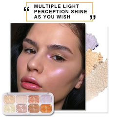 TYCA 8 Colors Face Body Shimmer Highlighter Highlight Makeup Contour Palette iluminadores de maquillaje,Highlighter+Makeup Gold Shimmer Blush Bronzer and Makeup Highlighter Powder Palette Illuminators
