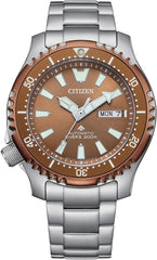 CITIZEN Men's Automatic Promaster Marine Watch Silver/Brown with Interchangeable Strap NY0164-65XE