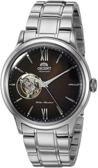 Orient Men's "Helios' Stainless Steel Japanese-Automatic/Hand Winding Open-Heart Display
