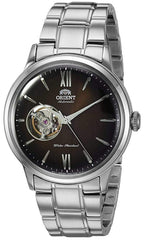 Orient Men's "Helios' Stainless Steel Japanese-Automatic/Hand Winding Open-Heart Display