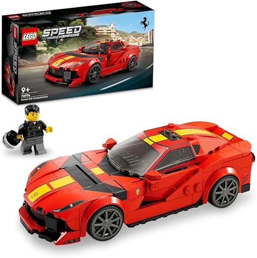 LEGO 76914 Speed Champions Ferrari 812 Competizione, Sports Car Toy Model Building Kit for Kids, Boys & Girls, 2023 Series, Collectible Race Vehicle Set