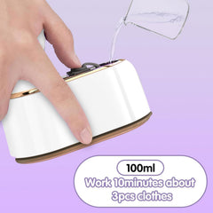 ROUNY Travel Mini Steamer Iron for Clothes, Portable Handheld Ironing Machine, Travel Small Size 180° Rotating Steamer, Travel College Dorm Home Essentials Garment Steamer for Clothes - White