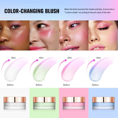NALACAL Color Change Blush, Clear Liquid Blush Cream Moisturizing Blusher Halo dyeing naturally Blush Rouge Multi-use Makeup Cream For Cheeks Face Lips Waterproof Blush Gel Lip Oil