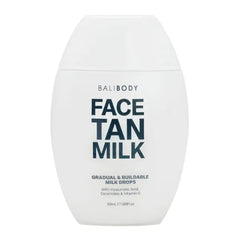 Bali Body Face Tan Milk - Gradual Self Tanning Serum for Face with Hyaluronic Acid & Vitamin C - Lightweight Hydrating Facial Tanner, Non-Comedogenic & Vegan, Cruelty-Free, 50ml/ 1.7 fl oz
