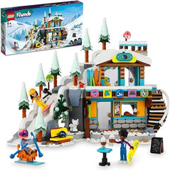 LEGO 41756 Friends Holiday Ski Slope and Café Winter Sport Christmas Set with Liann, Aron and Zac Mini-dolls and Fox Animal Figure, Toy for Girls, Boys & Kids, Creative Gift Idea