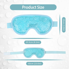 Cooling Gel Eye Mask - Reusable Cold Pack for Puffy Eyes, Dark Circles, Migraine, Stress Relief - Eye Treatment Gels With Soft Plush Backing