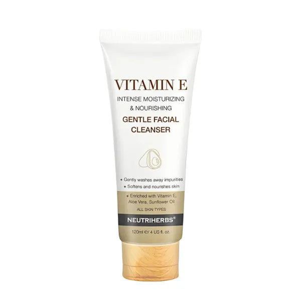 Neutriherbs Face Cleanser with Vitamin E, Gentle Facial Cleanser for Daily Clean and Purify, Face Wash Fit for All Skin Type, 4 fl.oz