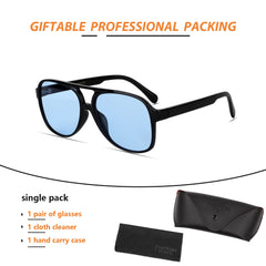 Freckles Mark Vintage Retro 70s Sunglasses for Women Men Classic Large Squared Aviator Frame UV400 Trendy Orange Glasses
