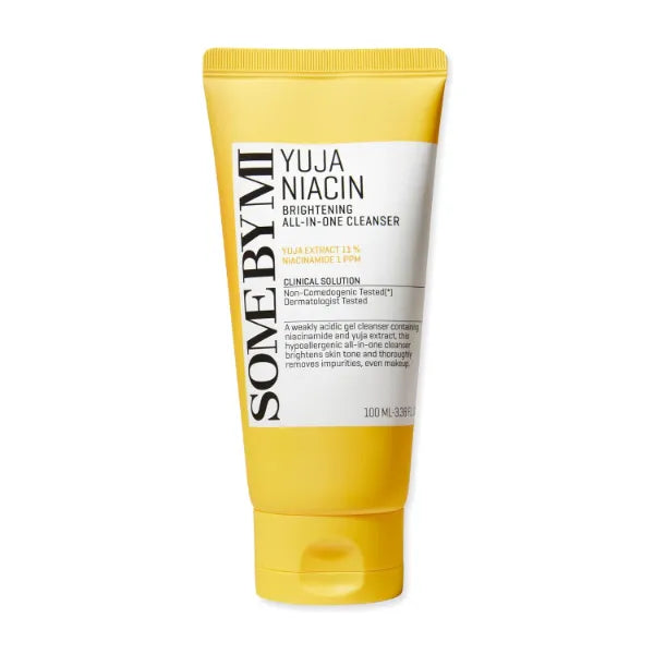 SOME BY MI Yuja Niacin Brightening All in One Cleanser - 3.38Oz, 100ml - Mild Daily Face Wash for Dull-Looking Skin - Low pH Formula with No Irritation - Pore and Sebum Care - Korean Skin Care