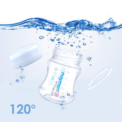 Maymom Wide-Mouth Milk Storage Collection Bottle with Travel Cap and Sealing Ring ; Can Replace Spectra S1 S2 Avent Natural Avent Classic Bottles (6pc 4.7Oz/140mL)