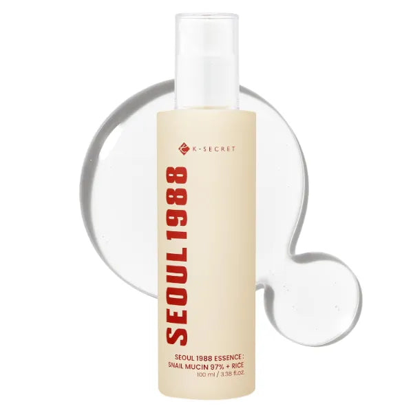 K-SECRET SEOUL 1988 Snail Mucin 97% Essence – Concentrated Yet Lightweight Formula Infused with 97% Snail Mucin | Soothing & Fast-Absorbing Facial Serum | Korean Skincare, 100ml / 3.38 fl oz