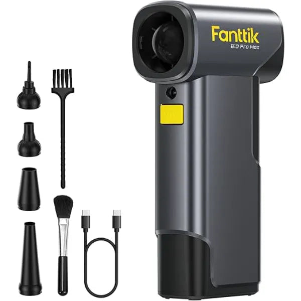 Fanttik B10 Pro Max Electric Air Duster, 130000RPM Brushless Motor, Compressed Air Duster, 6 Gears Adjustable, One tap Booster, 28.8Wh Rechargeable Battery, Electric Duster for PC, Car, House, Outdoor