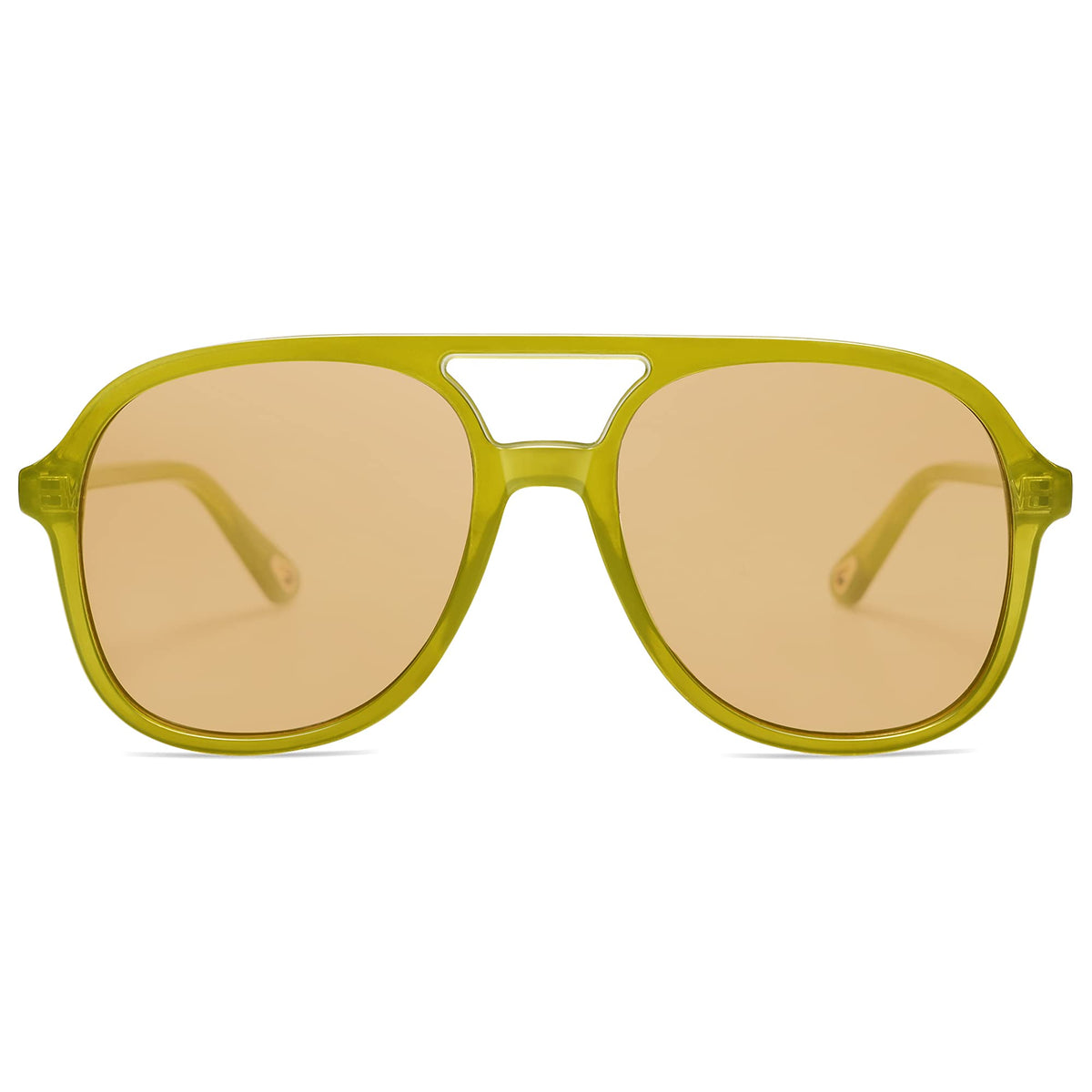 SOJOS Retro Vintage Polarized Sunglasses Double Bridge Brow Bar Square Aviators SJ2174