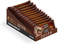 Freakin Healthy Raw Choco Brownie Bar, Dark Chocolate Coated Snack, Energy Booster, Plant Based Ingredients -300g – Pack of 12