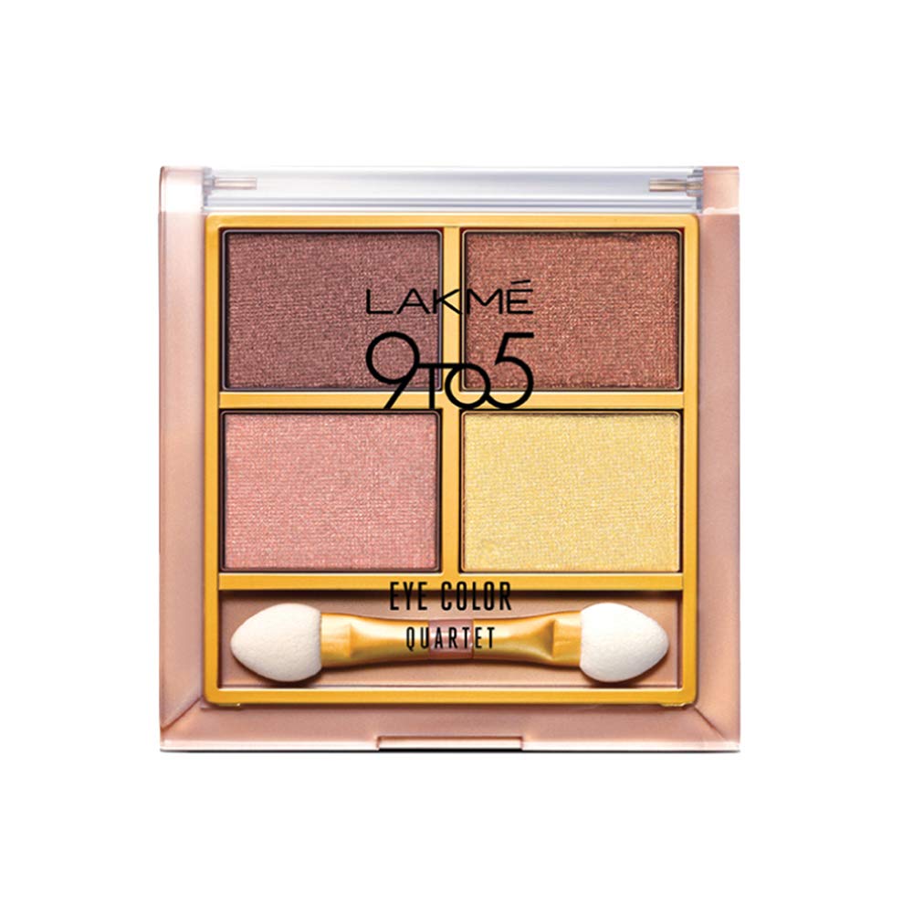 Lakmé 9 To 5 Eyeshadow Palette, Desert Rose, Shimmer Eye Shadow Quartet With 4 Shades For A Day To Night Look - Eye MakEUp Kit, 7 G, Multi