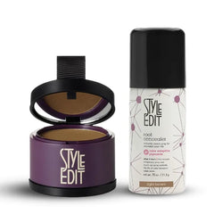 STYLE EDIT Travel Size Root Concealer and Touch Up Powder Duo to Cover Up Roots and Grays, Light Brown Hair Color