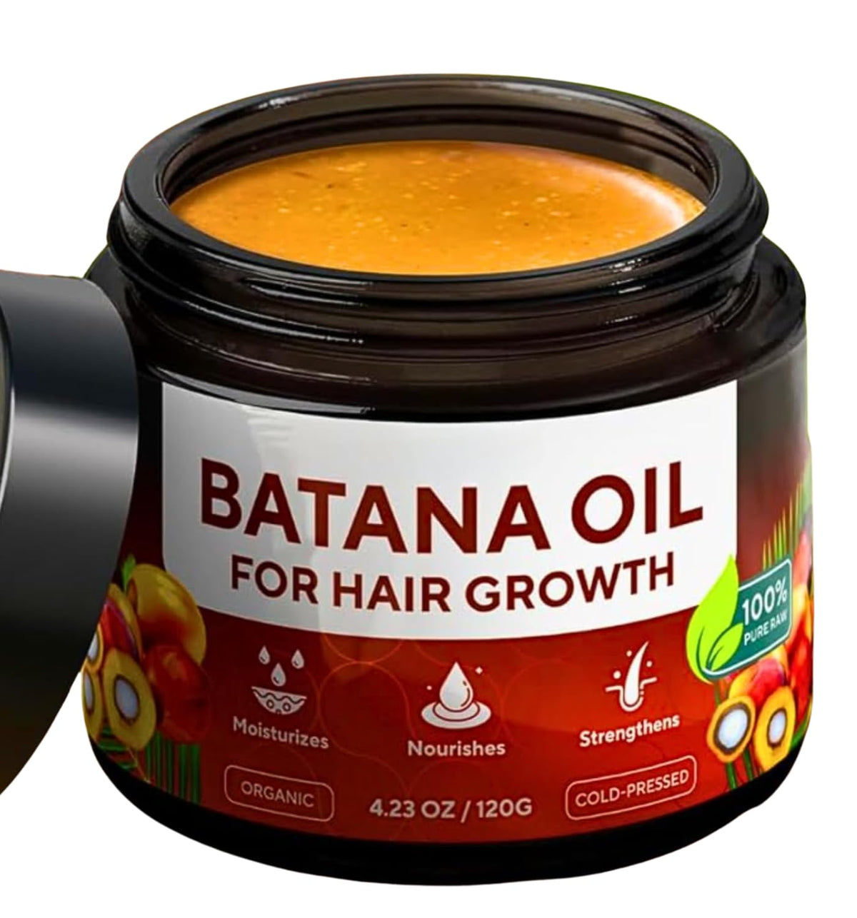Batana Oil Organic Hair Cream - 100% Natural Batana Oil for Hair Growth, Prevent Hair Loss, Eliminate Split Ends, Repair Damaged Hair, Honduras Raw Botana Oil Hair Growth Thick Cream for Women & Men