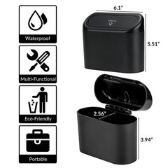 xizheng Car Trash Can Bin with Lid Mini Vehicle Trash Bin Small Leak Proof Car Dustbin Garbage Organizer 2 Packs with 60pcs Trash Bags Trash Container Gift for Cars, Home, Office ,Kitchen ,Bedroom