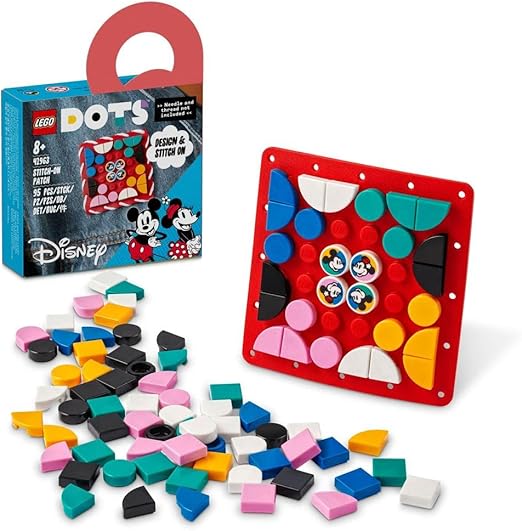 LEGO LEGO® DOTS | Disney Mickey Mouse & Minnie Mouse Stitch-on Patch 41963 Building Kit (95 Pieces)