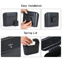 PANGVO Car Trash Can Container With 30 Waste Poly bags Vehicle Trash Bin Leak Proof Dustbin Garbage Bag Kitchen Cabinet Organizer Desktop Bath Bedroom Home&Outdoor Wastebasket Office Waste Bin Holder
