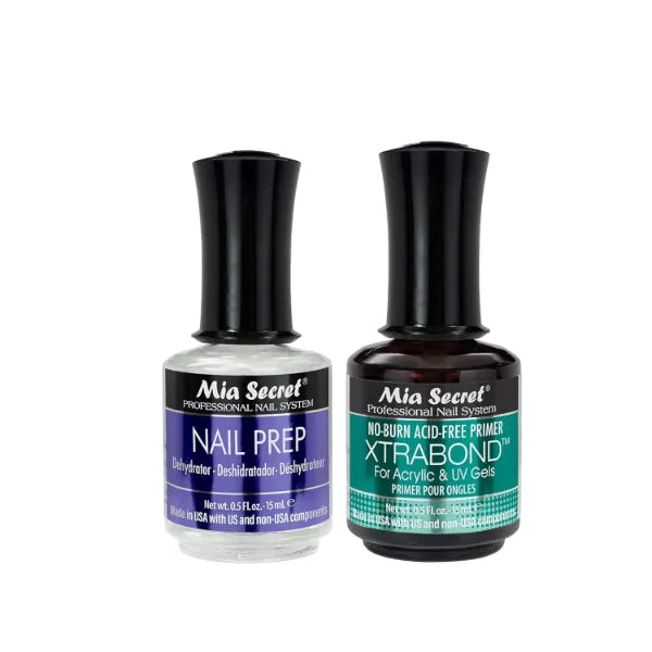 Mia Secret Professional Nail Prep pH Balance Dehydrator & XtraBond Acid Free Primer 0.5 oz +