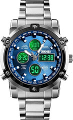 SKMEI Mens Wrist Watch, Stainless Steel Watch for Men-Blue