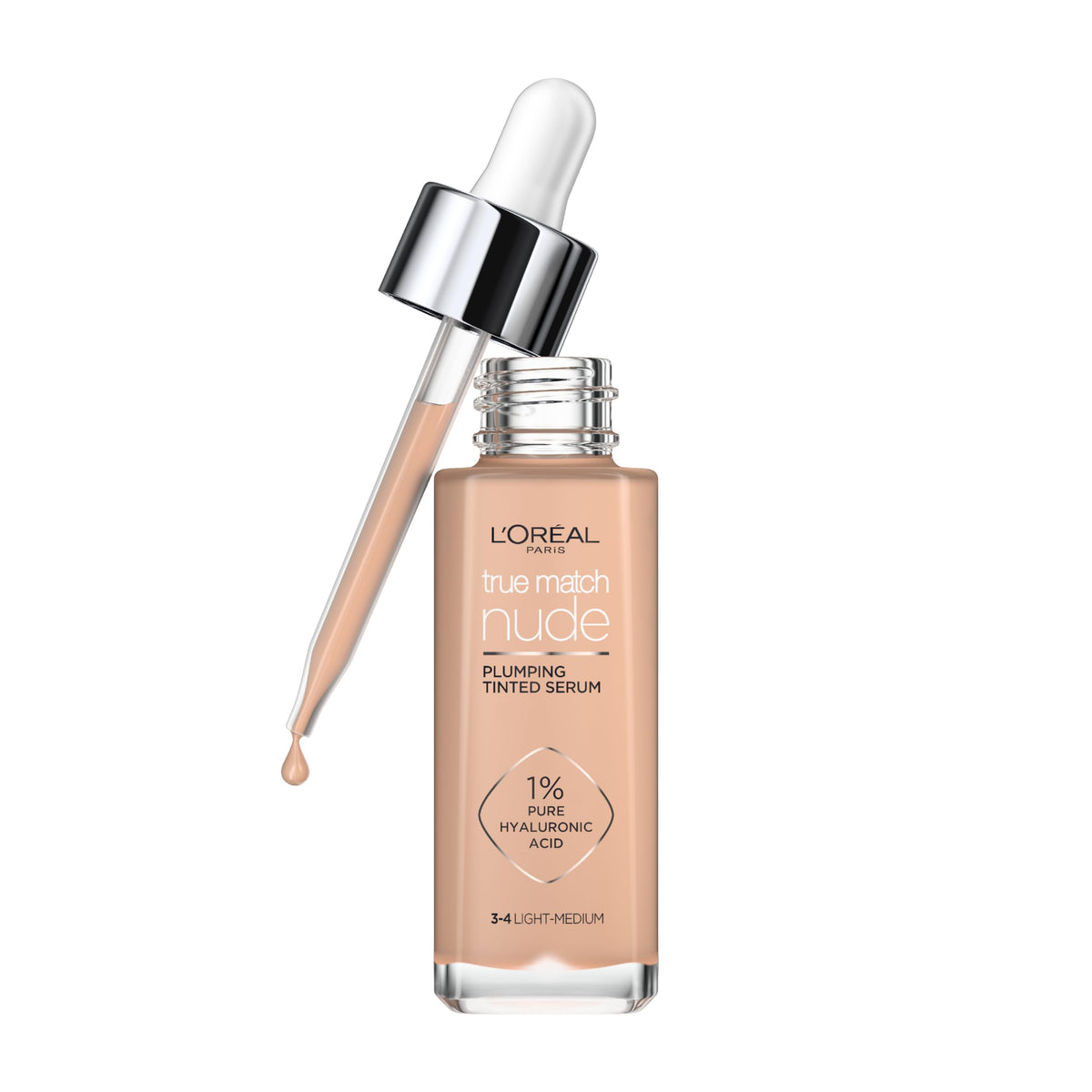 L’Oréal Paris True Match Nude, Plumping tinted Serum, Shade 3-4 Light Medium