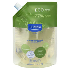 Mustela Certified Organic Cleansing Gel - Natural Hair & Body Wash with Olive Oil & Aloe Vera - For Baby, Kid & Adult - Fragrance Free, Tear Free, Vegan & Biodegradable - 400ML
